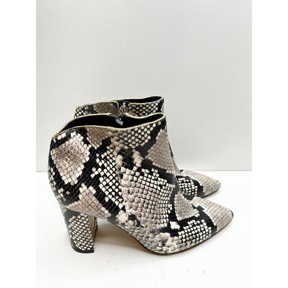 Marc Fisher LTD Boots Size 6.5 Beige Snakeskin-Embossed Unno Leather Bootie NEW - Picture 3 of 10